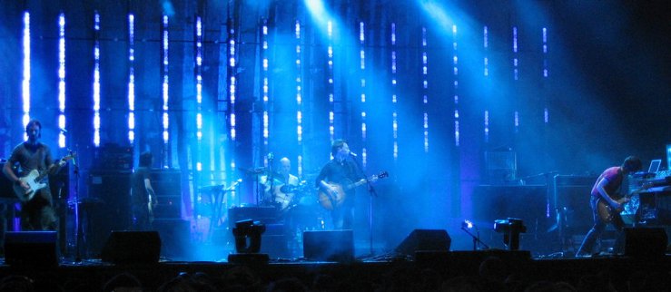  Radiohead performing at the Coachella Valley Music and Arts Festival in Indio, California on May 1, 2004. The last show of their Hail to the Thief tour. (g_leon_h/CC 2.0 License)  